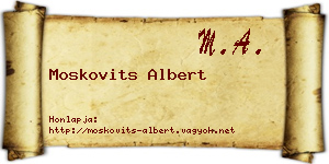 Moskovits Albert névjegykártya