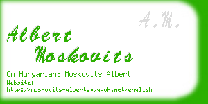 albert moskovits business card